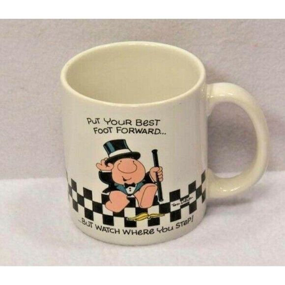 1987 American Greetings Ziggy Coffee Mug Cup Put Your Best Foot Forward - Picture 1 of 3